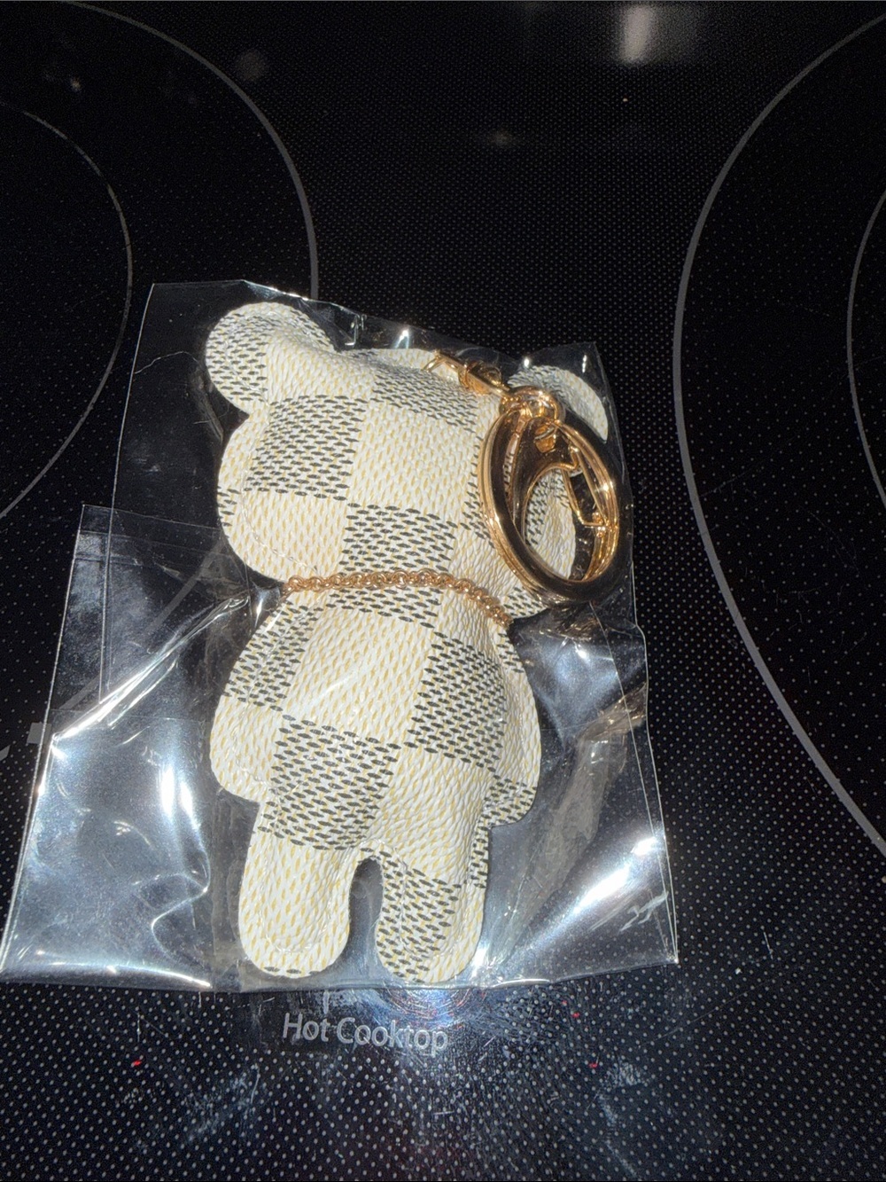 Louis Vuitton Cream & Beige Damier Bear Keychain - Picture 2 of 3